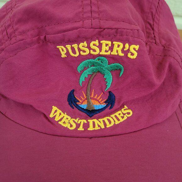 Vintage Pussers West Indies Hat Cap Long Bill BVI Colony Adjustable Fishing T4 - Picture 2 of 9